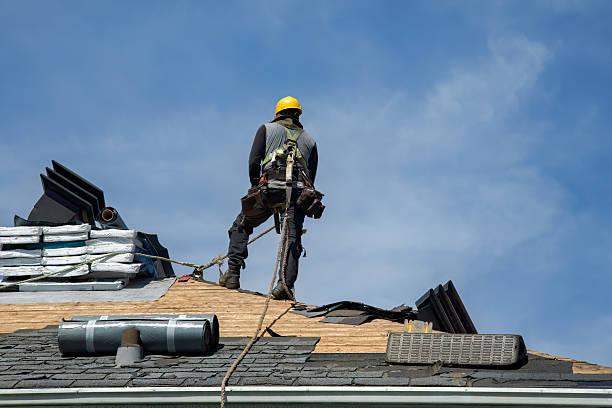 Professional Roofing technician working in Breesport, NY